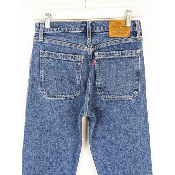 Levis Denim Jeans Wedgie Straight Button Fly Utility Big E Premium Blue Size 26 - Picture 7 of 16